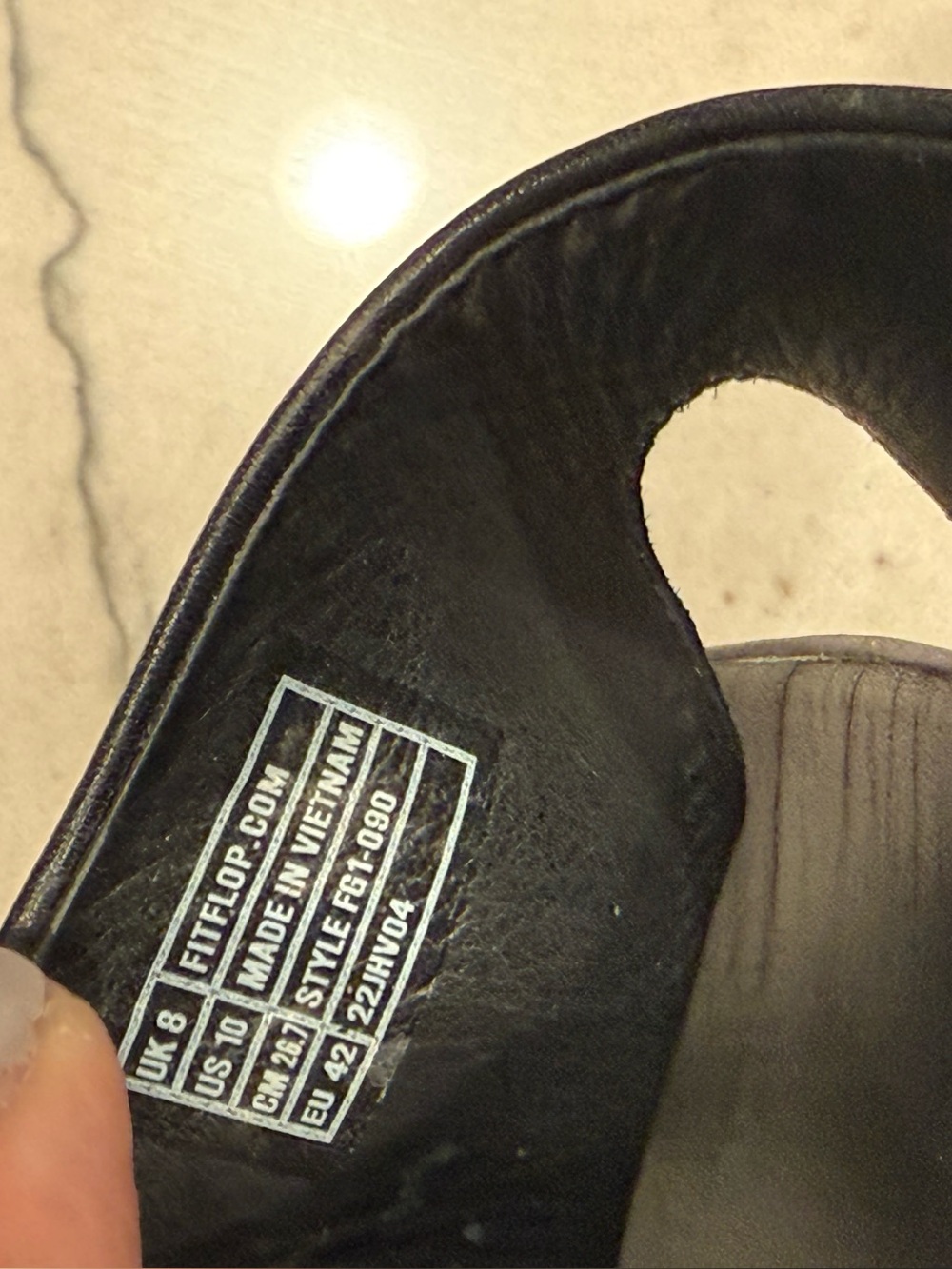FitFlop Black Leather Thong Sandals US 10 Microwobbleboard Platform FB1-080 - Picture 8 of 16